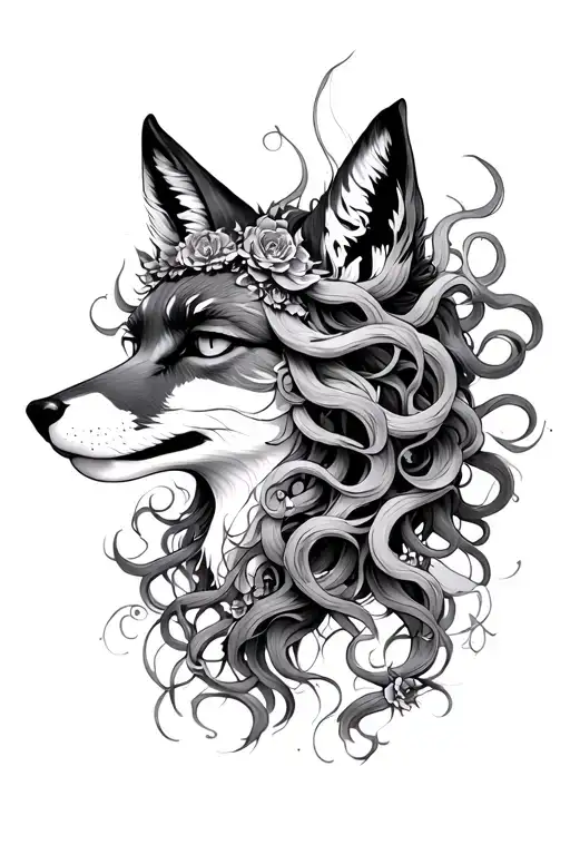 Medusa Head And Fox Surrounded