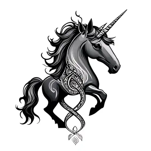 Infinity Symbol Intertwined With Unicorn