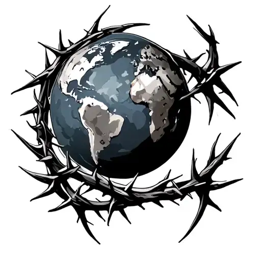 Crown Of Thorns Around The Planet Earth
