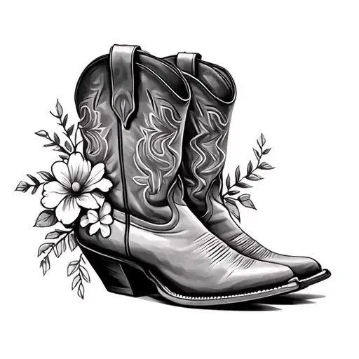 Cowboy Boots And Flowers