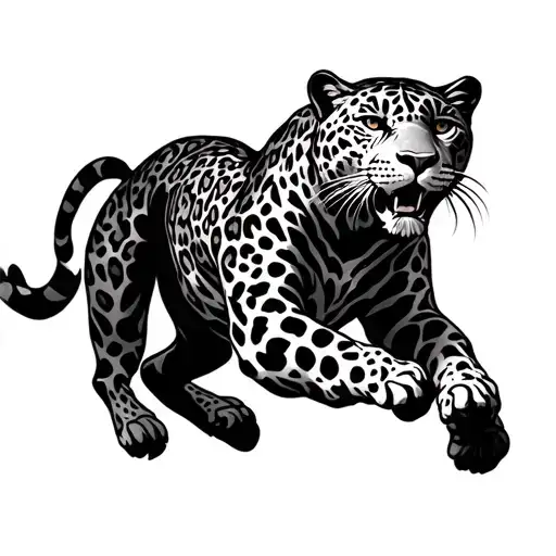 Thin Jaguar Running