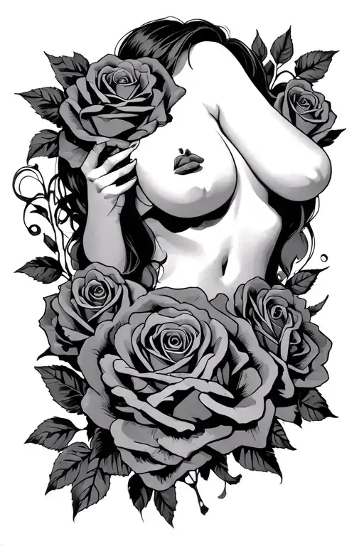 Lois Griffin Breasts Exposed With Roses Around