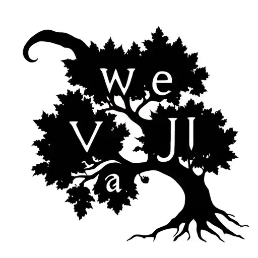 Tree Of Life With Initial W And E And A And J