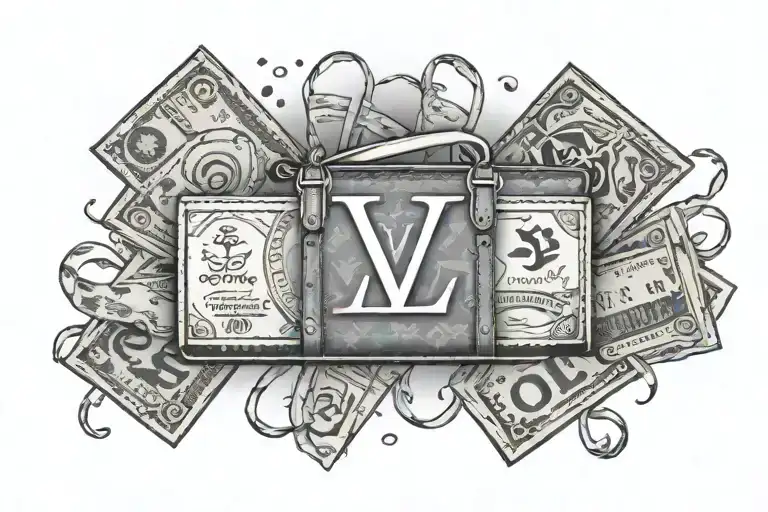 Louis Vuitton Symbol With Money And Blood