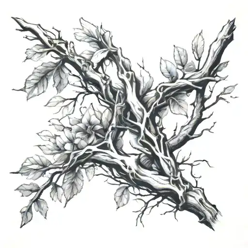 Dried Branch Wrapped Around Thigh