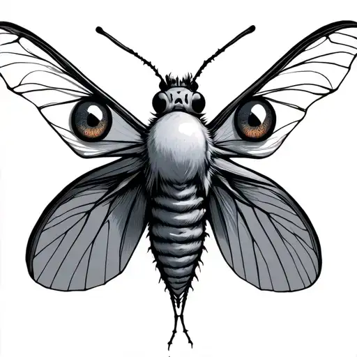 Surreal Cybersigilism Moth With Eyes On Its Wings