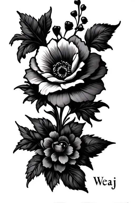 Flower And Lace With The Initials Weaaj