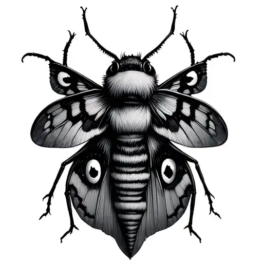 Surreal Cybersigilism Moth With Eyes On Its Wings
