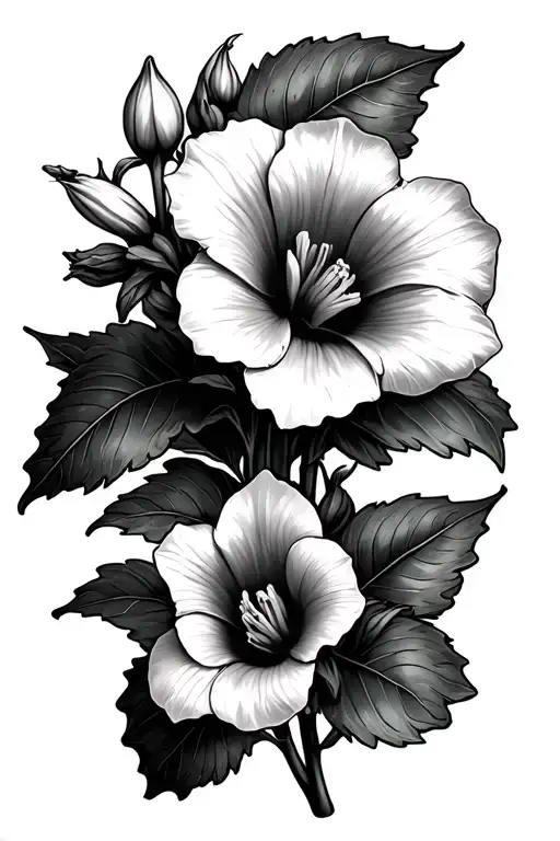 2 Morning Glory And 1 Narcissus Flower