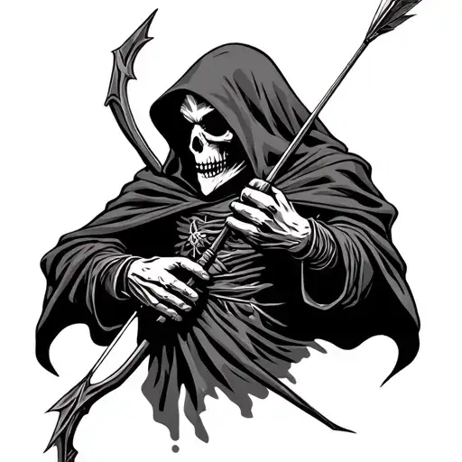 Grim Reaper Holding Bow Arrows