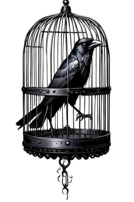 Crow Ink On Cage