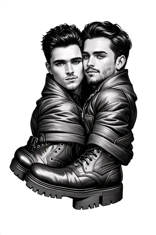 Jim And Jack Boottles Wrapped Around Each Other