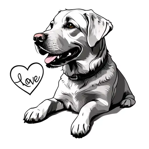 Golden Labrador Love Symbol