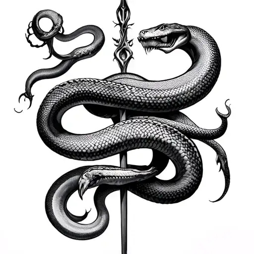 The Asclepian Staff And Two Hideous Snakes Biting The Flesh On My Lef Hemitorax