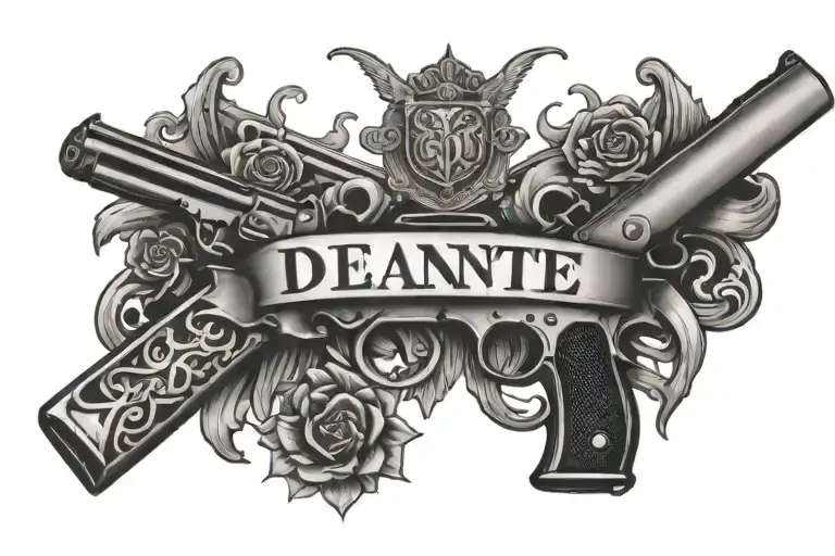 The Name Deante With Hearts And Guns
