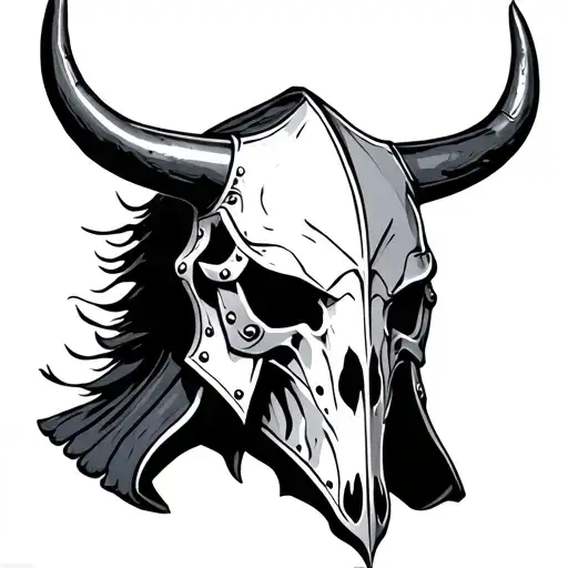 Bull Skull Knight Helmet