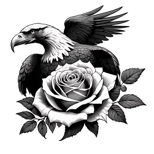Eagle And Rose Intertwined