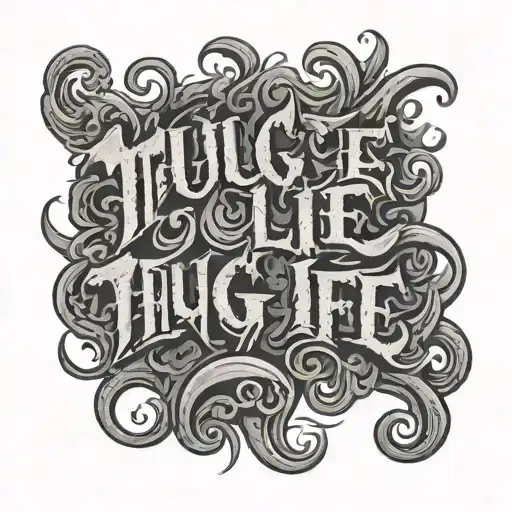 Thug Life Text In Dark Horror Lettering Style