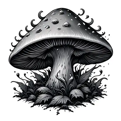 Tribal Mushroom Forest With Energy Flowing