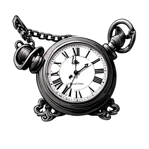 Pocket Mechanical Clock With A Chain