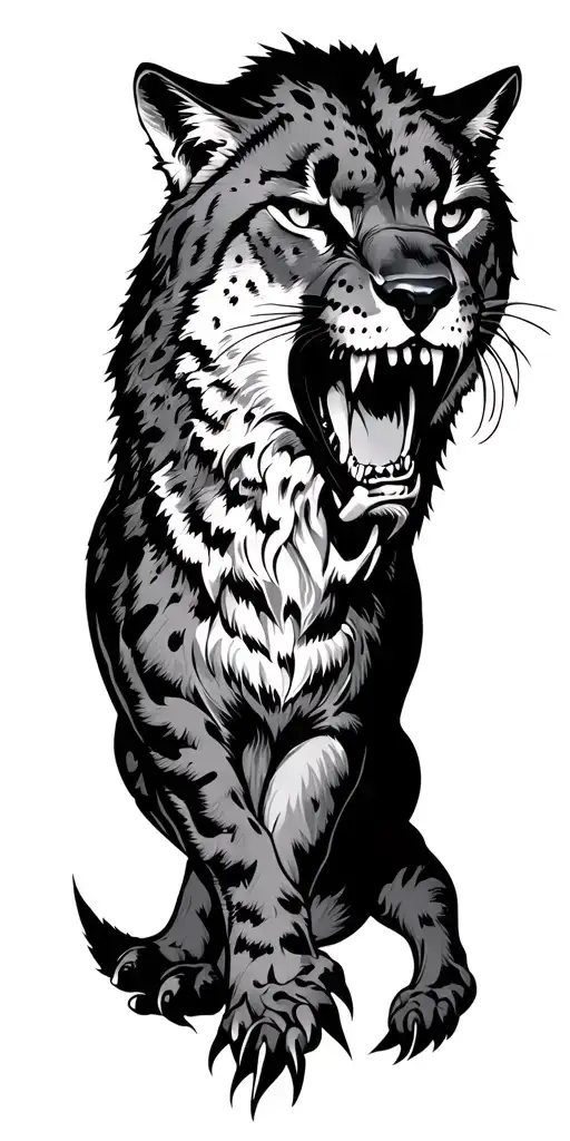 A Rack From The Front Ensemble Of A High School Band With A Cougar Baring It's Teeth And Claws