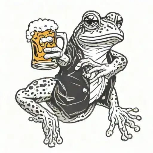 Frog Holding A Beer Mug