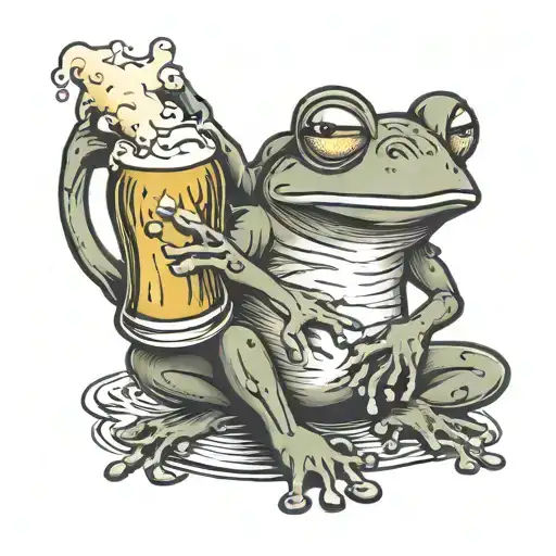 Frog Holding A Beer Mug