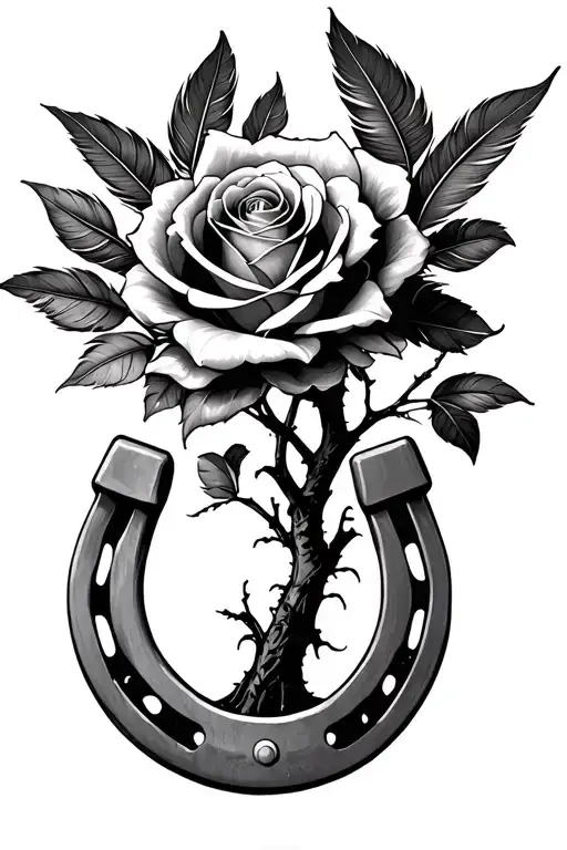 Feathers Horseshoe Roses Tree