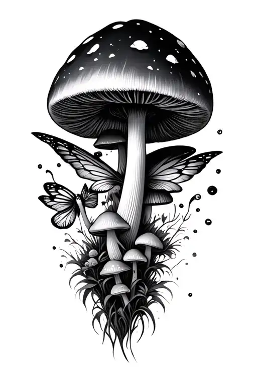 Mushrooms And Fairy Flying