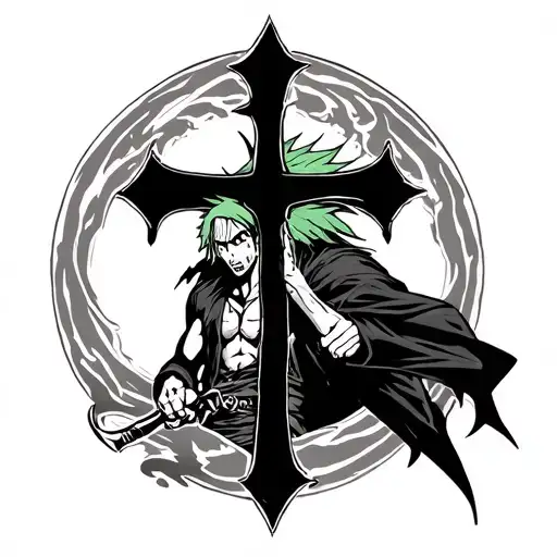 Zoro One Piece On Cross