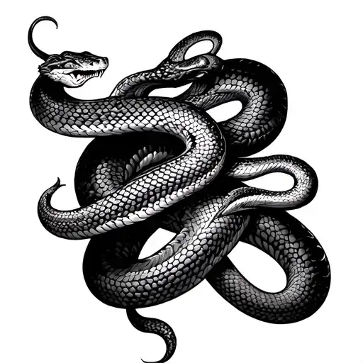 Full Arm Sleeve Tattoo Whit Snake Around Arm