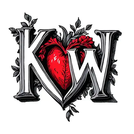 Kw Initials With A Heart