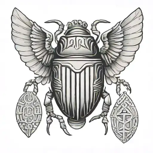 Egyptian Scarab Closed Wing