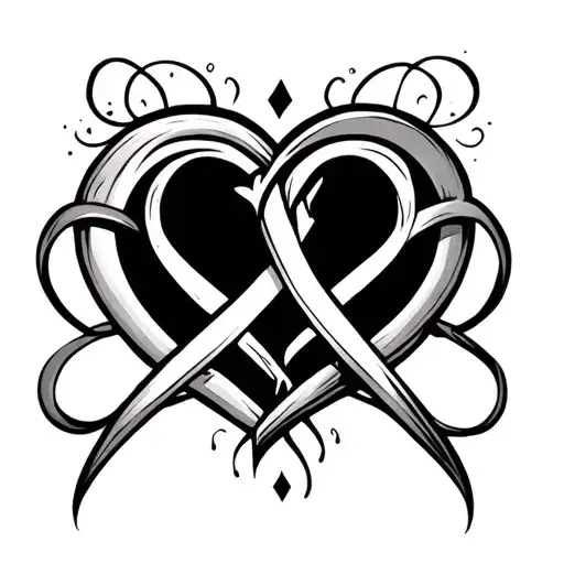 Broken Heart Intertwined Infinity Symbols