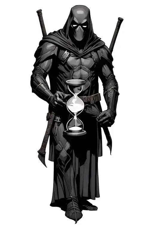 Grim Reaper Deadpool Suit Holding Hourglass
