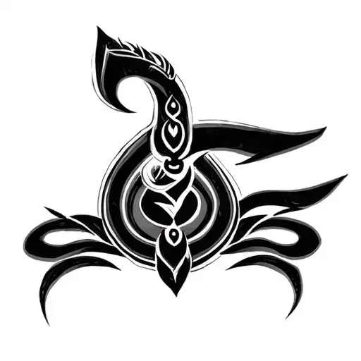 Shiv Trishul With A Maha Mitrunjay Mantra Written