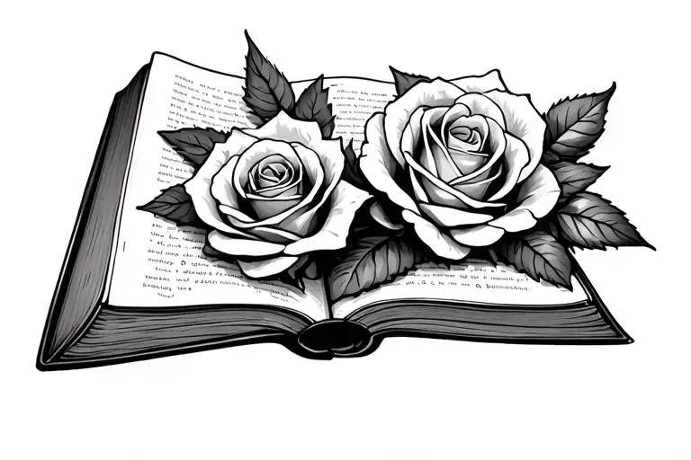 Book And Roses Blooming