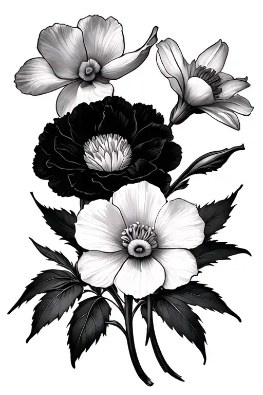 Carnation And Daffodil