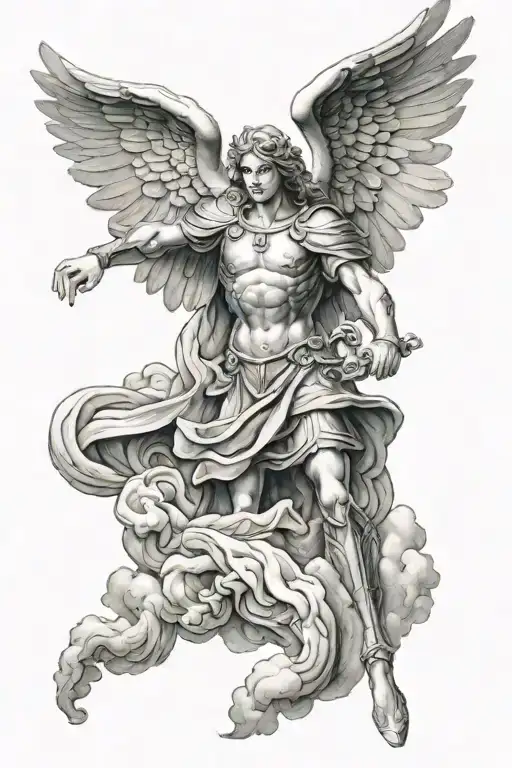 St Michael Archangel In Clouds Muscler