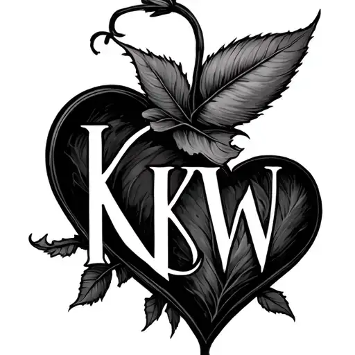 Kw Initials With A Heart