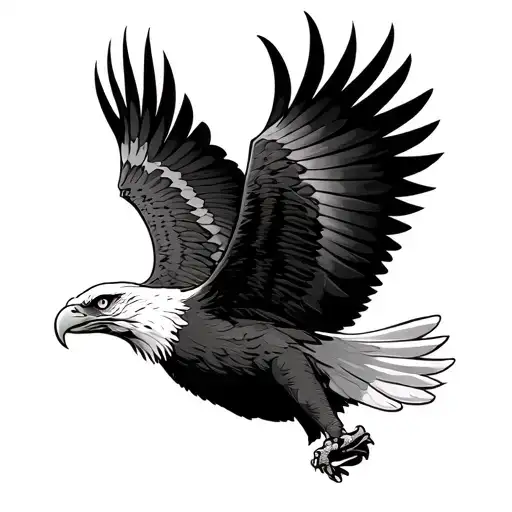Flying Eagle With Eyes Closed