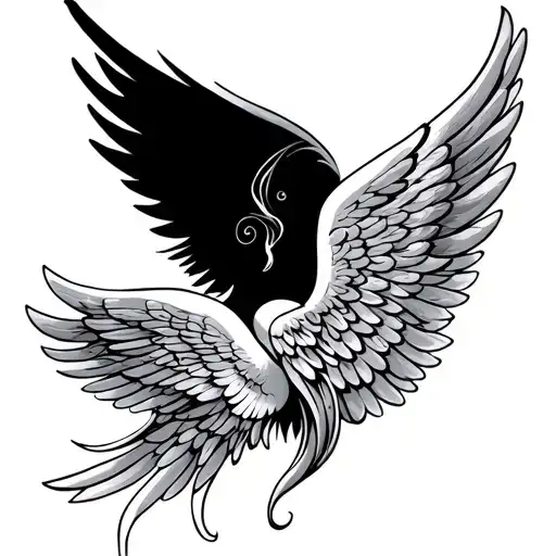 Angel Wings With Wings Memorial Tattoo For My Nana Grandpa Aunt