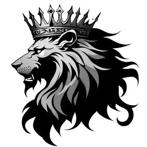 Nordic Lion Wearing A Crown