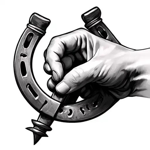 Hand Holding Horseshoe