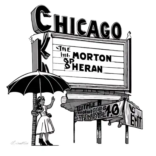 The Chicago Theater Sign And The Little Morton Salt Girl With The Umbrella
