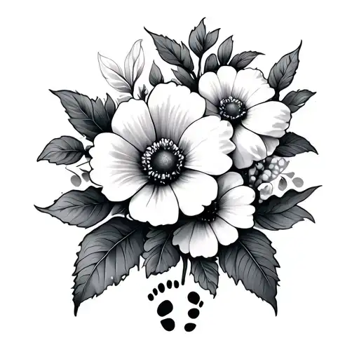 Flowers With Foot Print