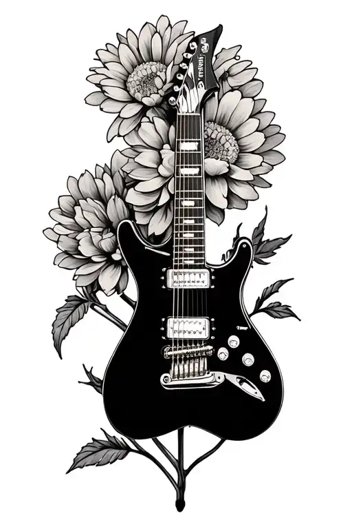 Chrysanthemum Electric Guitar Sleeve With