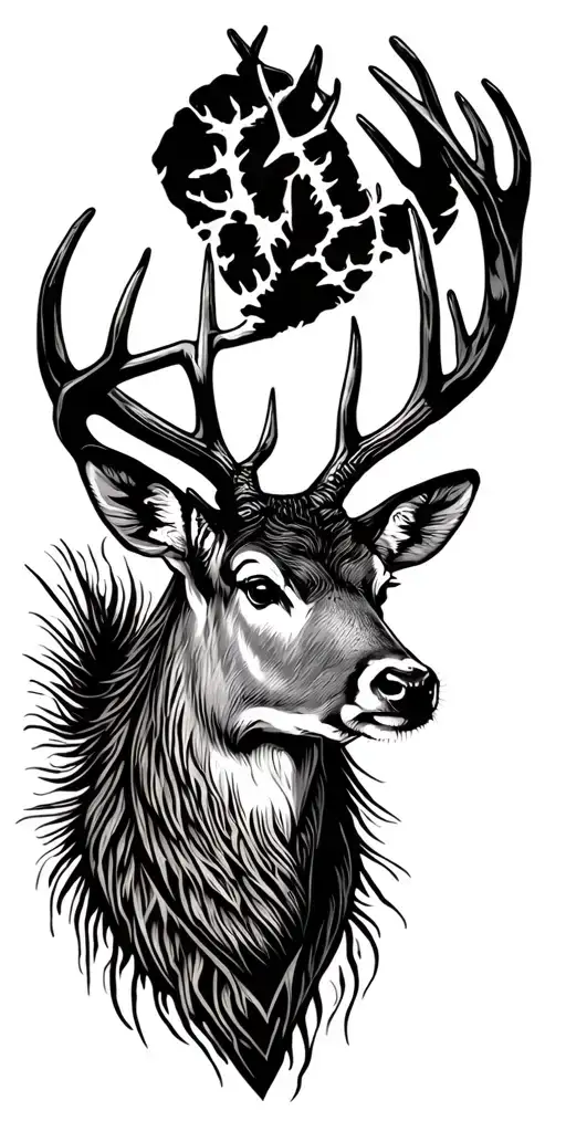 Hunting Scenes With Deer Head