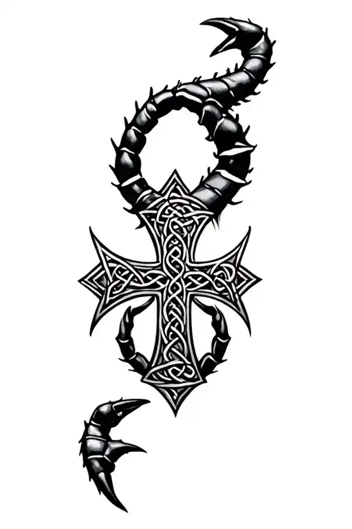 Celtic Cross And Scorpion