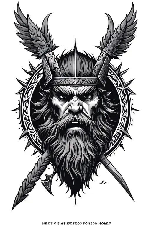 Nordic Theme Tattoo With Berserker